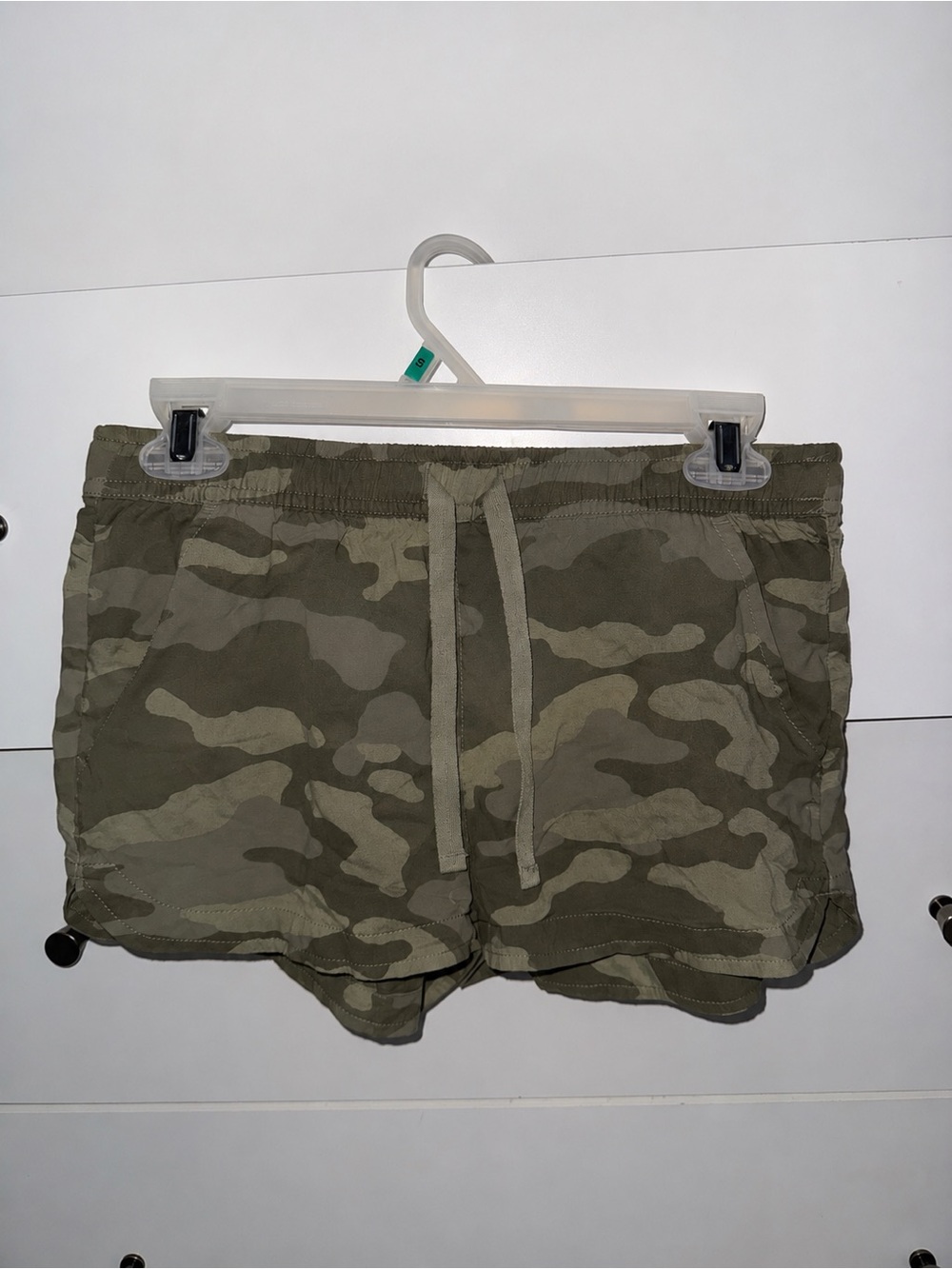 SO Women's Olive Camo Drawstring Shorts